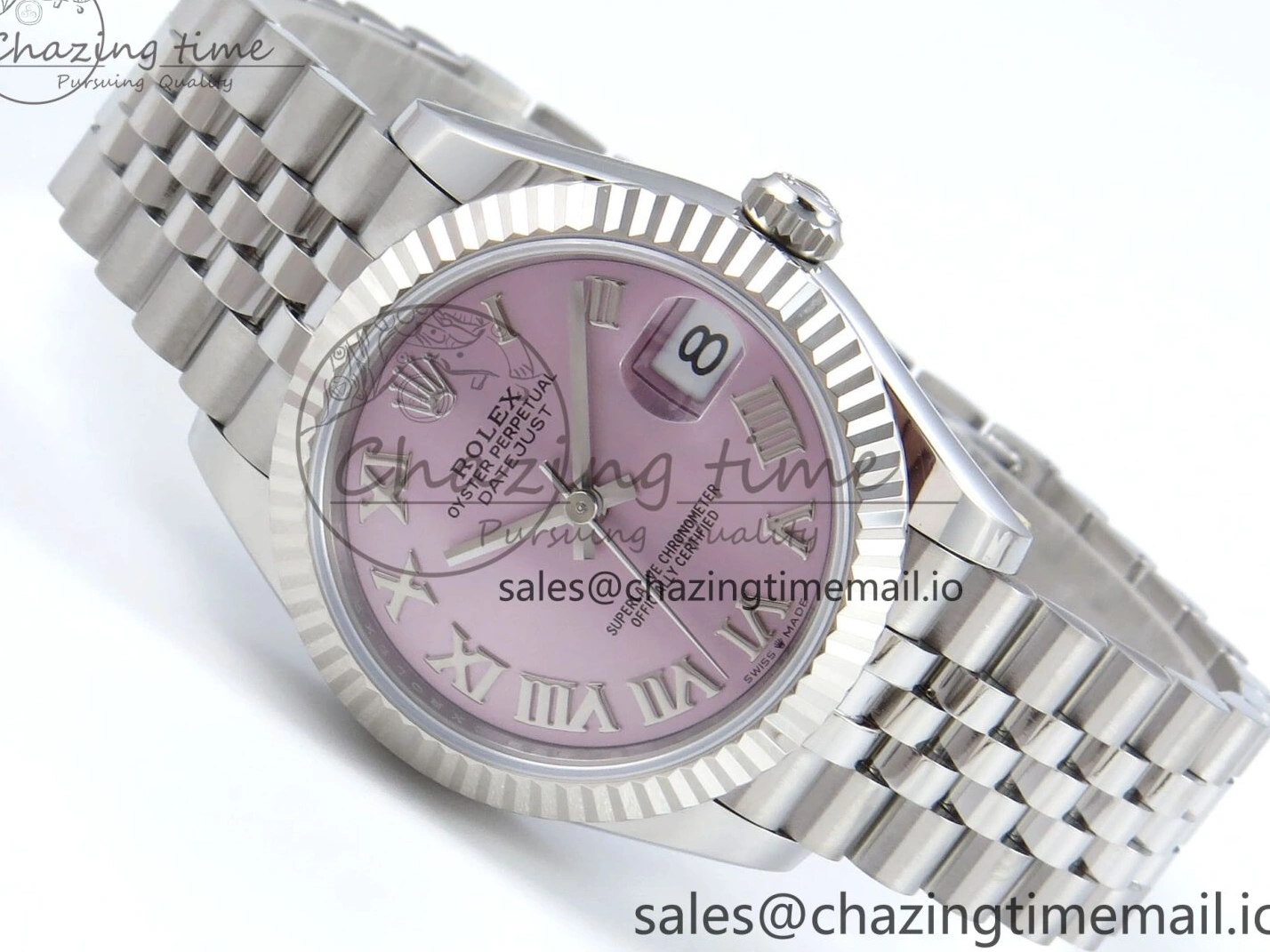 MiroTime 0216 Upgraded DateJust 31 278274 ARF 1:1 Best Edition 904L Steel Pink Roman Dial on SS Jubilee Bracelet ETA 532